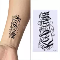 Sticker Tattoo Temporary - Tato Temporer - Tato 3D Tato Tulisan