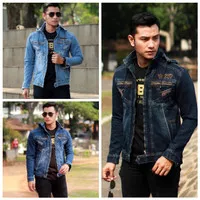 JAKET DENIM HOODIE PRIA ORIGINAL THE BERRY