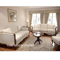 Sofa Tamu Jati Kursi Minimalis Furniture Mewah Ukir Klasik Jepara