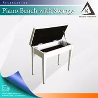 Piano Bench With Storage White / Kursi Piano / Keyboard Chair