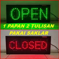 Tulisan Lampu Led Sign display OPEN CLOSE 1 PAPAN 2 TULISAN AND SAKLAR