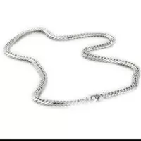 kalung pria-cowok titanium silver stainlis steal