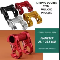 LITEPRO DOUBLE STEM RISER HANDLEBAR SEPEDA LIPAT 25.4 MM FOLDING BIKE