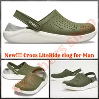 New Sepatu Sandal Pria Original Crocs Lite Ride for man Army