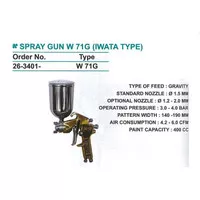 Wipro W 71 G/W 71G Spray Gun Model Iwata Tabung Atas/Samping