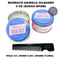 POMADE MURRAYS HAIRGLO / HAIR GLO 3oz free sisir unbreakable