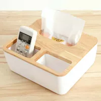 Kotak Tisu Tissue Kayu Remote Tempat Box Pulpen Stationary Organizer