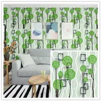 Wallpaper Dinding Motif Daun Hijau 3D Kotak