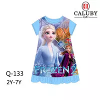 Dress Anak Perempuan Frozen Elsa Disney Biru size 2 3 4 5 6 7 th