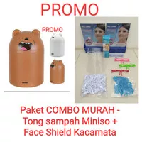 Paket combo MURAH : Tong Sampah Miniso dan 1 bh Face shield kacamata