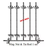 Tie rod Wing Nut 1 set bekisting steger - scaffolding - P. 1 meter