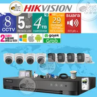 PAKET CCTV 8 KAMERA 5MP HIKVISION AUDIO HDD 4TB REKAM SUARA