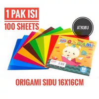 Kertas Origami SIDU 16x16cm isi 100 Sheets / Kertas Lipat Warna Warni