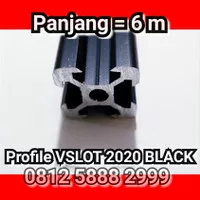 Aluminium Extrusion VSLOT BLACK Profile 2020 Panjang 6m