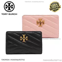 Tory Burch Wallet Kira Chevron Medium Slim Wallet Black Original 100%