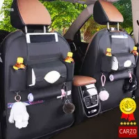 CARZO Car Seat Organizer versi Kulit / Tas Jok Mobil / Tas Kursi Mobil