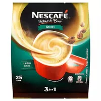 Nescafe Malaysia 3 in 1 Blend and Brew Rich Lebih Kaw 25Stik x 19gr