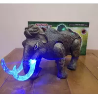 Mainan Gajah Mammoth Baterai berjalan dan suara 6628-1