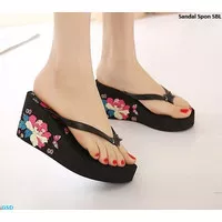Sandal Spon SBL/ Sandal wanita 2020 Murah/ Sandal Cewek Motif Bunga