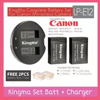 KingMa Paket Complete Battery Charger Set LP-E12 Baterai Canon EOS M2