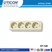 Stopkontak Uticon 4 plug / Stopkontak 4 Lubang Terminal Kuningan