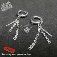 Piercing earring anting tindik barbel silver Korea titanium (uk kecil)