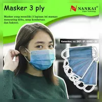 Masker 3 Ply / Masker Medis Kesehatan 3 Lapis (Isi 50 Pcs) NANKAI