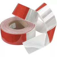 Sticker Reflective tape 3m grade motif diamond merah putih 45 meter