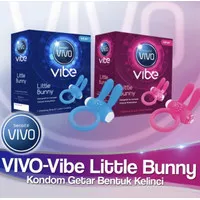 Kondom Vivo vibe little bunny vibrator blue & pink ( kondom getar )