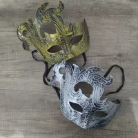 topeng pesta /halloween carnival mask etnik gold silver