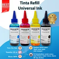 Tinta Isi Ulang Dye Epson Universal 100 ml Black Cyan Magenta Yellow