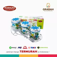 Nakami Toples Set Tempat Makanan Ringan Glass Canister (3 pcs)