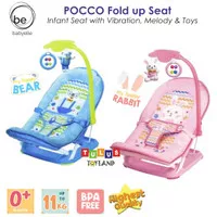 Kursi Bayi Babyelle POCCO Seat Baby Elle Fold Up Infant Seat Bouncer - BEAR blue