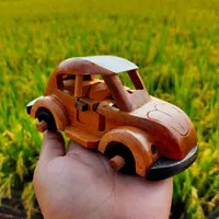 MINIATUR MOBIL VW KODOK KAYU UKURAN S MINI 13x8x6CM - PAJANGAN