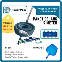 Pool kit paket vacum kolam renang (gratis leaf skimmer) selang 9 meter