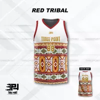 Threepoint Jersey Basket Red Tribal Atasan Keren