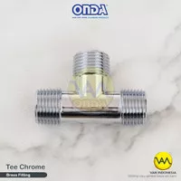 Stop Kran Tee Chrome Onda 1/2 Inch Brass Fitting