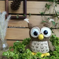 Boneka Rajut Amigurumi / Gantungan Kunci Kikuk Owl Burung Hantu (9 cm)