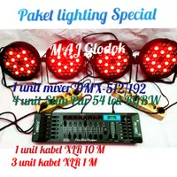 Paket lighting 4 lampu Slim Par 54 led RGBW dan mixer DMX-512/192