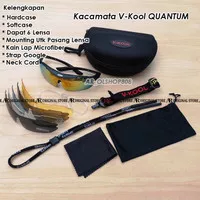 Kacamata V-kool 6 Lensa Quantum Hitam / Sunglasses Kacamata sepeda