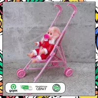 MAINAN ANAKBoneka bayi dan Dorongan Stroller Boneka Bayi Premium