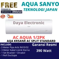 FREE PASANG AC 1/5 PK AQUA AQA KR5ANE AC SPLIT SETENGAH PK AC SANYO