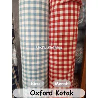 Bahan Kain Oxford Kotak Kotak Motif Corak Gamis Terusan Dress Kemeja