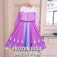 FROZEN ELSA PINK DRESS anak gamis lebaran anna kostum putri disney