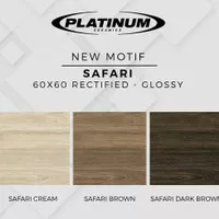Keramik Lantai Platinum 60x60 Safari Brown / Keramik Motif Kayu