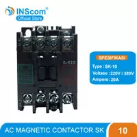 MAGNETIC CONTACTOR SK-10 220V 380V INSCOM / AC KONTAKTOR SK 10 INSCOM