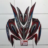 Striping sticker lis body yamaha mio soul karbu lama 2008 hitam merah