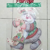 Hiasan dekorasi Natal dinding pintu Gambar Santa Merry Christmas