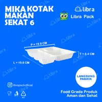 Mika Bento Sekat 6 PUTIH 50 pcs Bento Box/Tray Bento/Lunch Box libra