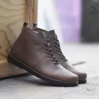 Sepatu Boot kulit asli Bradleys Anubis Original (tan, black & brown)
